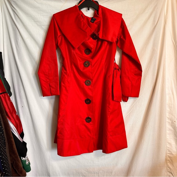 Aziz Red Rain Coat - Picture 2 of 8